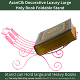 AzanClk Decorative Luxury Foldable Lightweight Metal Stand Rehal for Large Textbooks. Elegant Support for Bible, Quran, Geeta, and other Holy Books or Magazines (Pink)