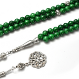 Tasbih Dried Green Chalcedony - 99 Beads (8mm)