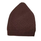 AzanClk 100% Cotton Knitted Men's Prayer Hat (Brown) One Size