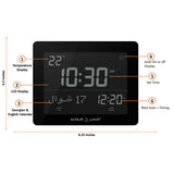 Alfajr Automatic Worldwide Digital Azan Prayer Wall and Desk Clock With Multiple Features