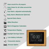 Alfajr CF-19 Azan Clock (Black) with Detachable PS Frame (Light Brown)