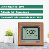 Alfajr CW-15 Azan Clock with Detachable Polymer Frame (Two-Tone Light Wood)