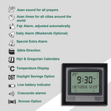 Alfajr CW-15 Azan Clock with Detachable Solid Wood Frame (Black)