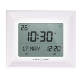 Alfajr CF-19 Azan Clock (White) with Detachable Solid Wood Frame (White)