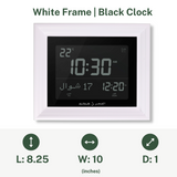 Alfajr CF-19 Azan Clock (Black) with Detachable Solid Wood Frame (White)