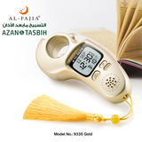 AL-FAJIA Digital Portable Tasbih Counter Azan Clock Reminder Islamic Auto Prayer Time (Gold)