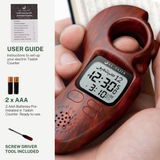 AL-FAJIA Digital Portable Tasbih Counter Azan Clock Reminder Islamic Auto Prayer Time (Light Brown)