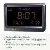 AL-FAJIA Automatic Worldwide Digital 8 Azan Sounds Wall and Desk Clock FAJ-113 (Black)