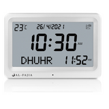 AL-FAJIA Automatic Worldwide Digital 8 Azan Sounds Wall and Desk Clock FAJ-113 (White)