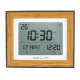 Alfajr CF-19 Azan Clock (White) with Detachable Frame (Light Brown)